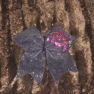 breast cancer ribbon cheerleading bow